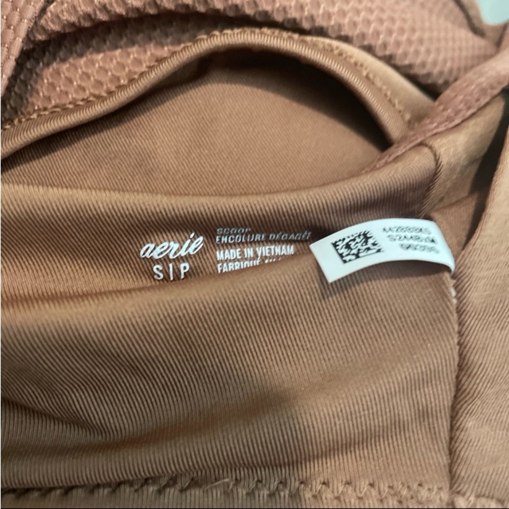 Aerie Brown Fitted Crop Bikini Top - Picture 2 of 3